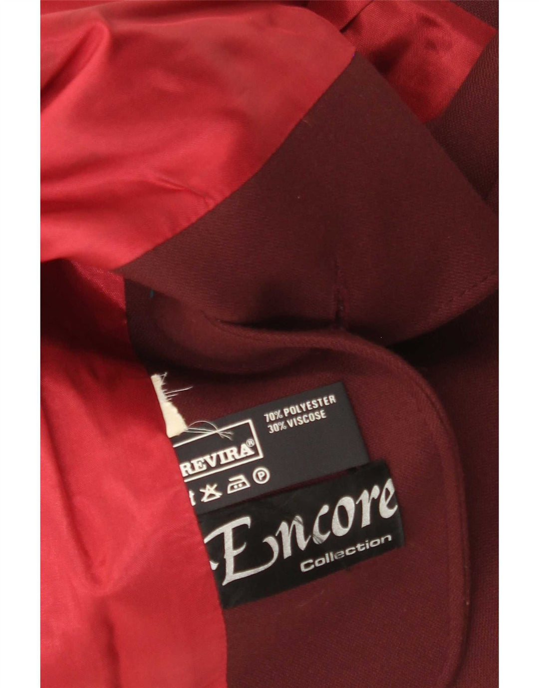 El Encore Γυναικείο σακάκι με 3 κουμπιά UK 14 Medium Burgundy Polyester