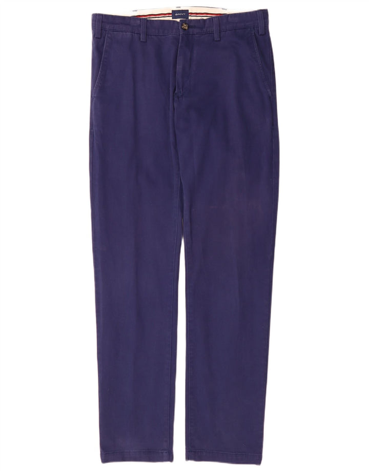 Ανδρικό παντελόνι Gant Regular Chino W32 L34 Μπλε βαμβακερό