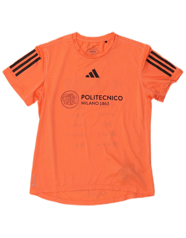 Γυναικείο γραφικό μπλουζάκι ADIDAS Aeroready Top UK 12/14 Medium Orange