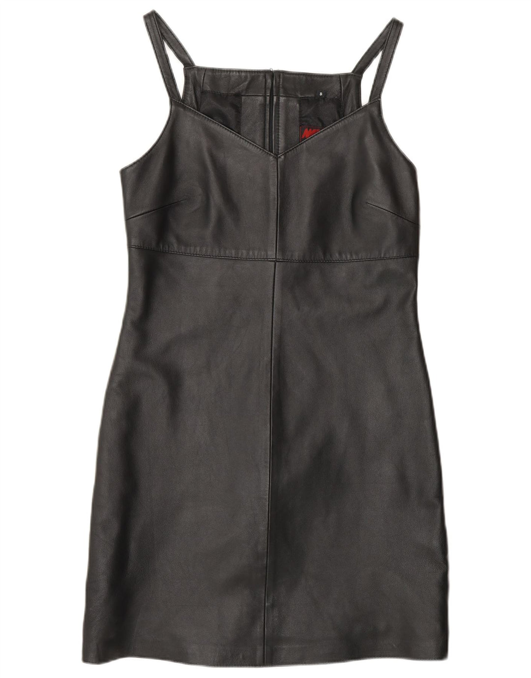 Γυναικείο αμάνικο δερμάτινο φόρεμα MADDOX UK 10 Small Black Leather