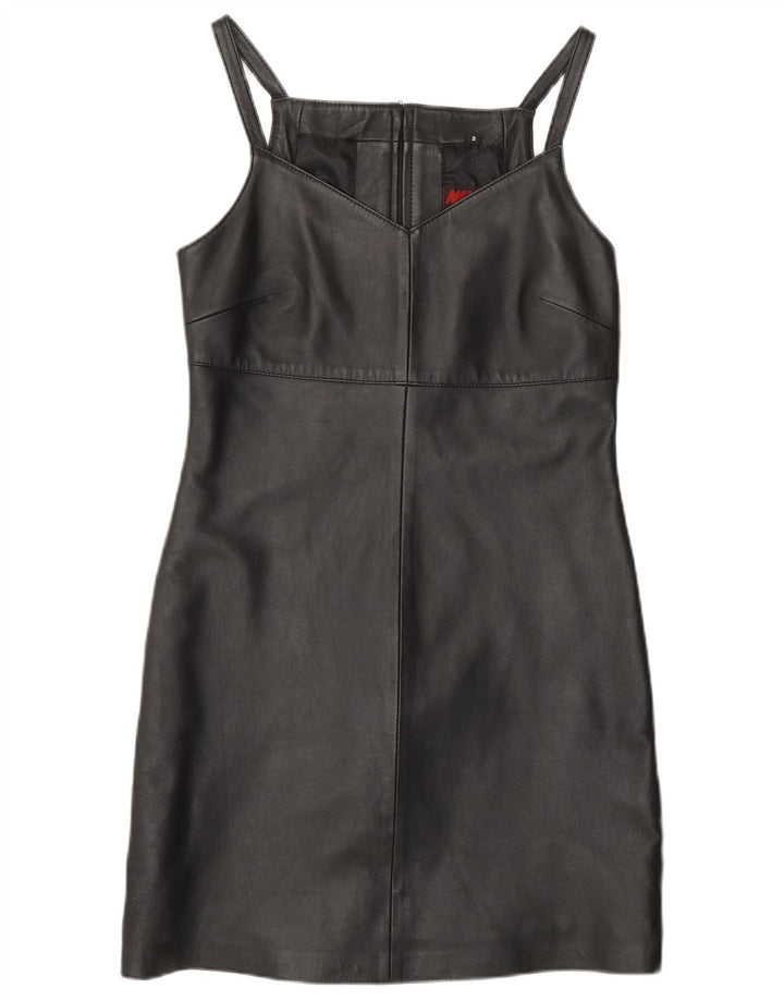 Γυναικείο αμάνικο δερμάτινο φόρεμα MADDOX UK 10 Small Black Leather