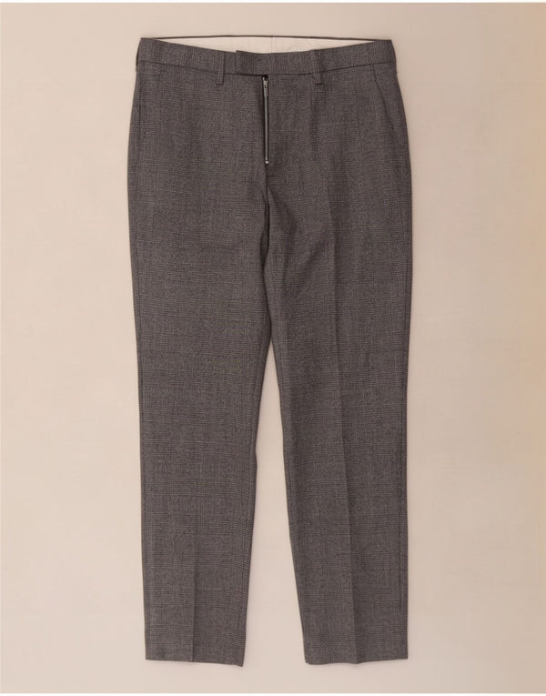 Ανδρικό κανονικό παντελόνι Marks & Spencer W32 L29 Grey Houndstooth