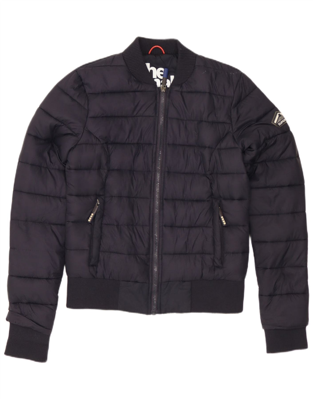 Γυναικείο μπουφάν με επένδυση SUPERDRY UK 10 Small Navy Blue Polyester