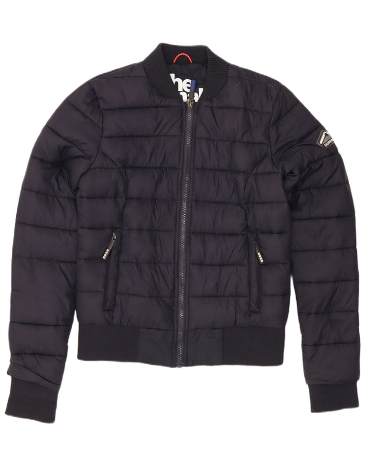 Γυναικείο μπουφάν με επένδυση SUPERDRY UK 10 Small Navy Blue Polyester