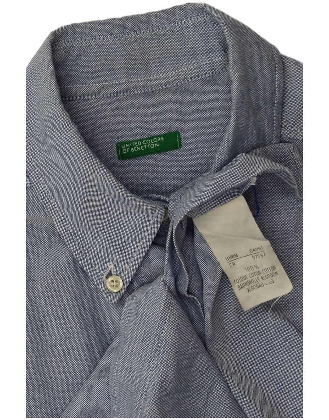 Γυναικείο πουκάμισο Benetton UK 18 XL Μπλε βαμβακερό