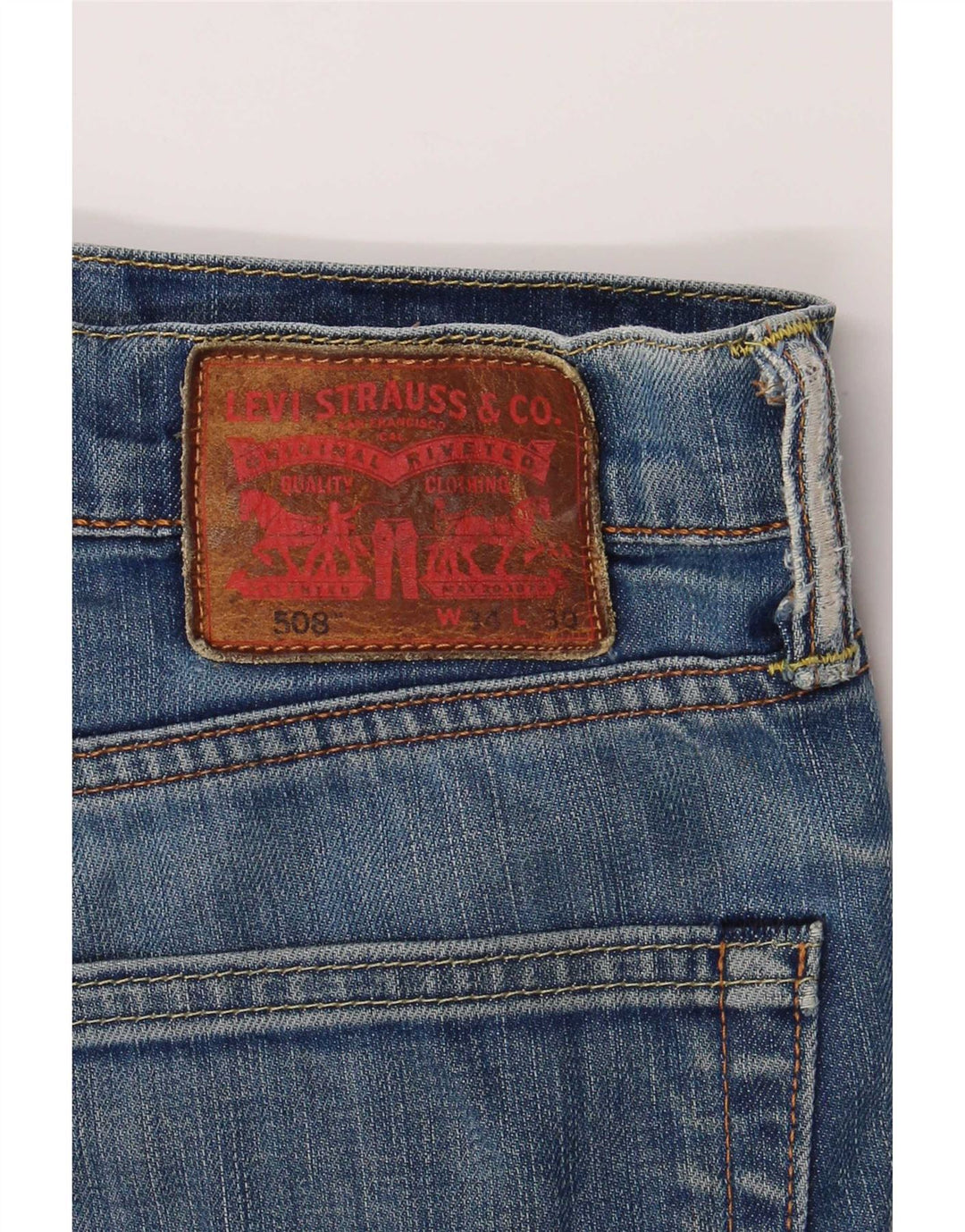Levi's Mens 508 Straight Jeans W34 L30 Blue Cotton