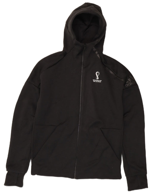 Adidas Mens Zip Hoodie Sweater Medium Black Polyester
