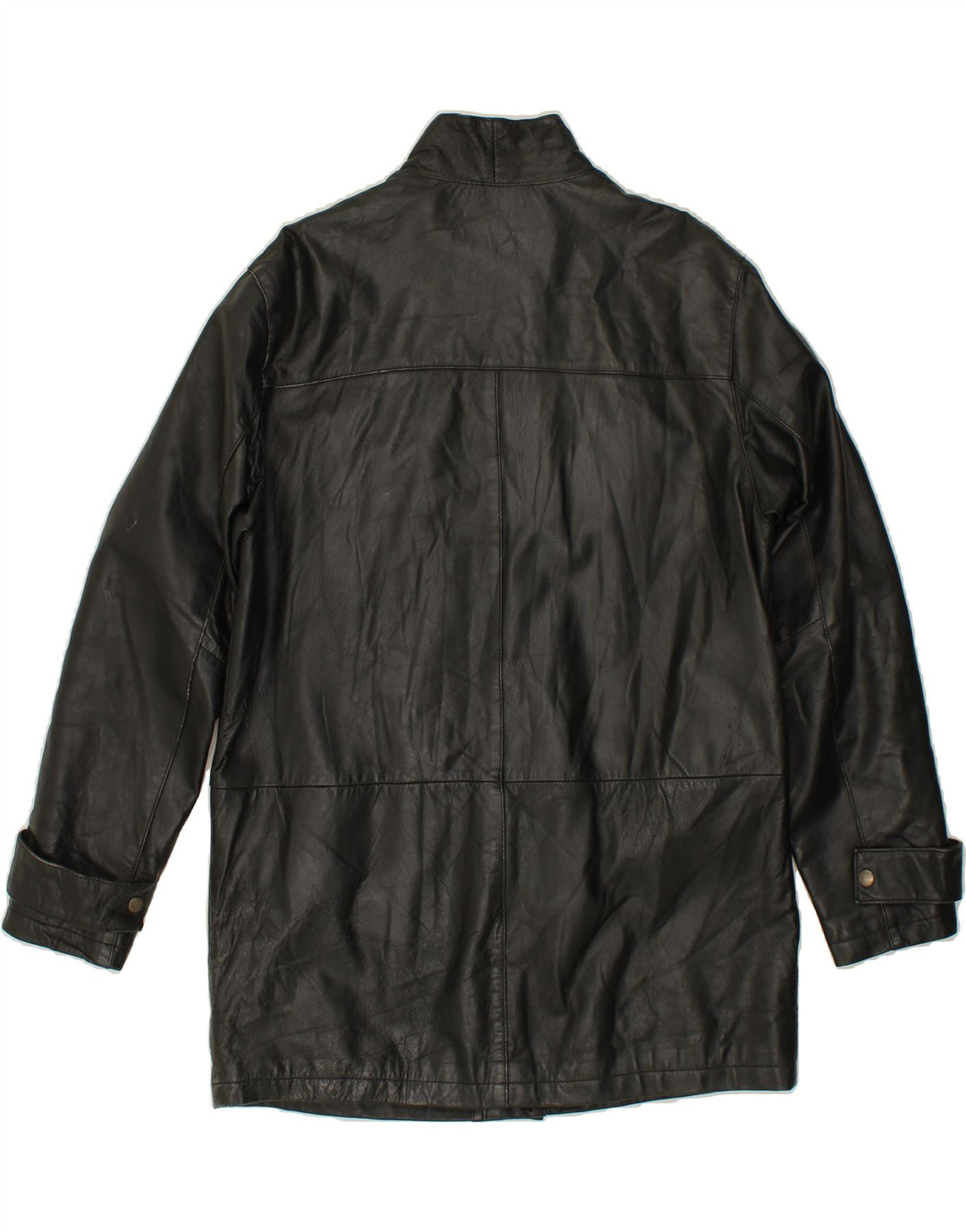 VINTAGE Ανδρικό Δερμάτινο Παλτό UK 38 Medium Black Leather