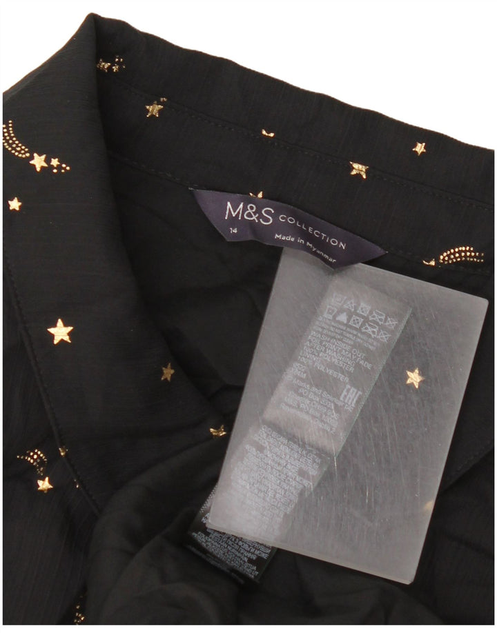 Marks & Spencer Γυναικείο Abstract Pattern Tiered Dress UK 14 Medium Black