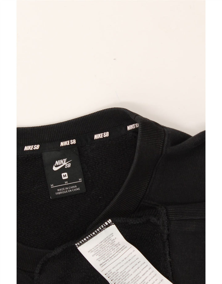 NIKE Mens Sweatshirt Jumper Medium Black Striped Cotton Vintage Nike and Second-Hand Nike from Messina Hembry 
