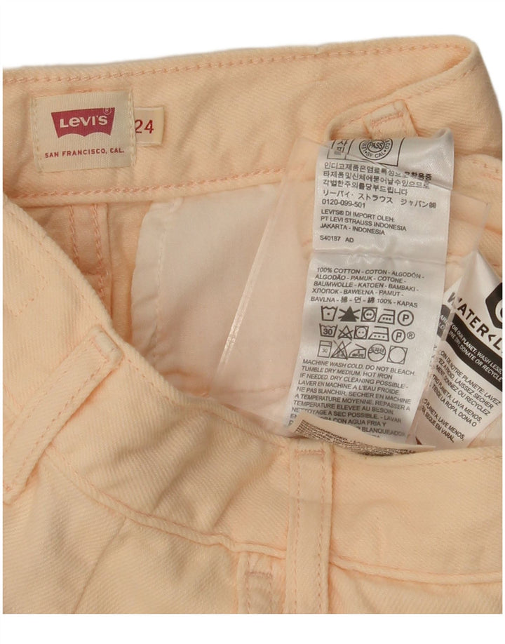 LEVI'S Γυναικείο ψηλόμεσο κωνικό παντελόνι Cargo W24 L28 Ροζ βαμβακερό