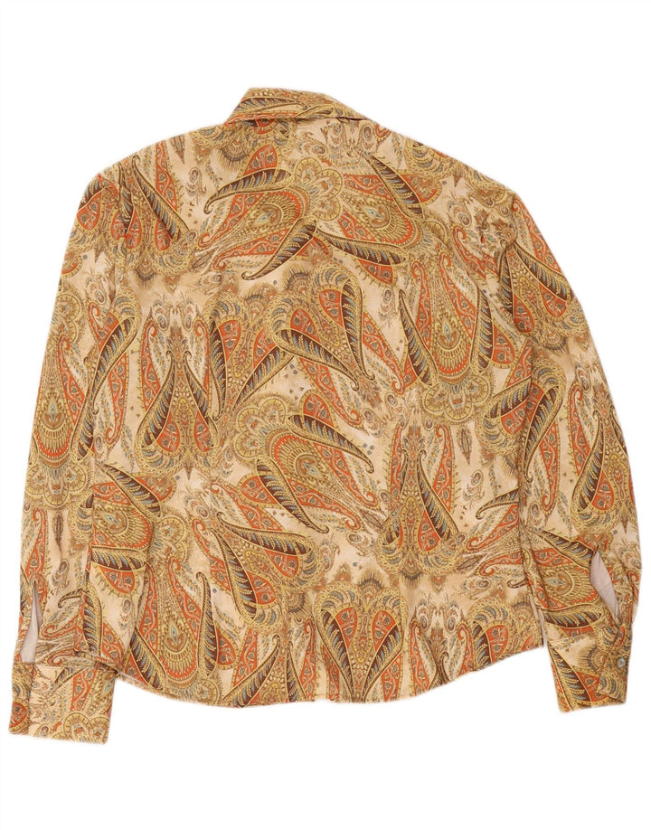 Vintage γυναικείο πουκάμισο IT 50 XL Beige Paisley Polyester