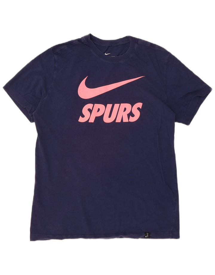 Ανδρικό γραφικό μπλουζάκι Nike, μεσαίο βαμβακερό μπλε ναυτικό