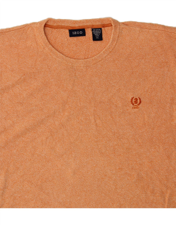 IZOD Mens Crew Neck Jumper Sweater 2XL Orange Cotton Vintage Izod and Second-Hand Izod from Messina Hembry 