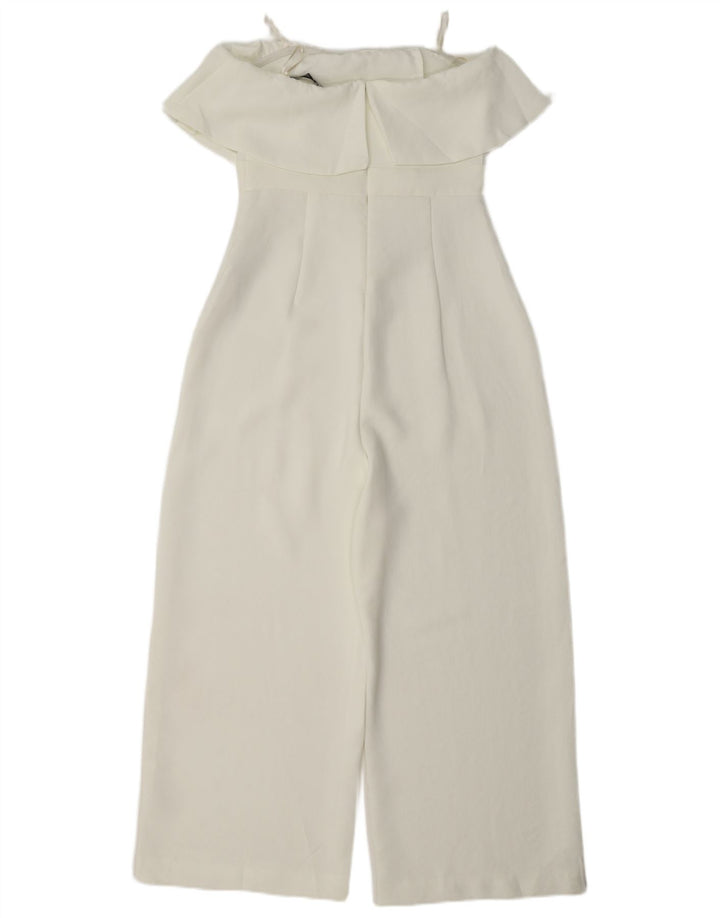 Zara γυναικεία φόρμα στράπλες UK 8 Small White Polyester