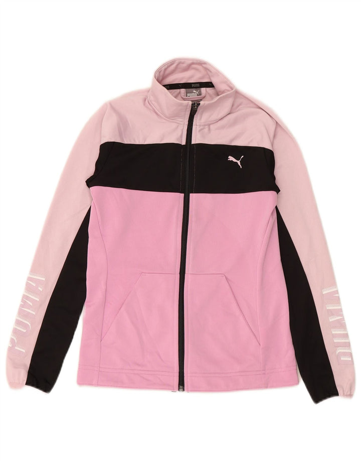 PUMA Girls Graphic αθλητική φόρμα Top μπουφάν 11-12 ετών Pink Colourblock