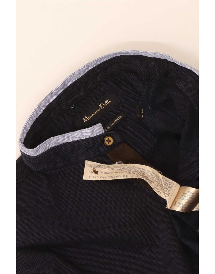 Ανδρικό μπλουζάκι Massimo Dutti με μακρυμάνικο μεσαίο μπλε βαμβακερό