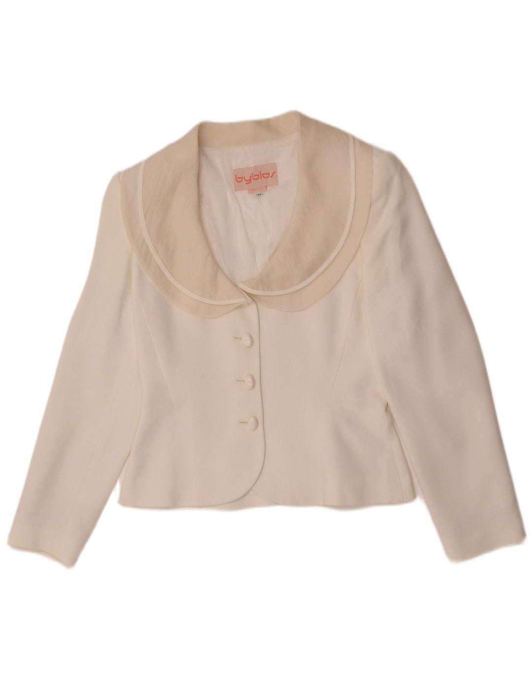 Byblos Γυναικείο Μπουφάν Blazer 3 Κουμπιών IT 42 Medium White Acetate