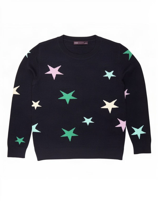 Marks & Spencer Γυναικείο πουλόβερ με λαιμόκοψη UK 8 Small Navy Blue