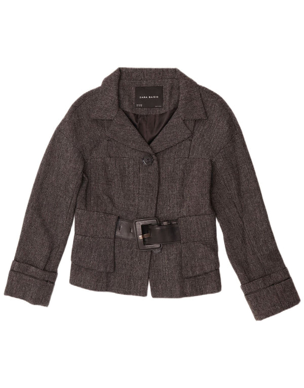 Zara Γυναικείο μπουφάν blazer UK 12 με μεσαίο γκρι ψαροκόκκαλο