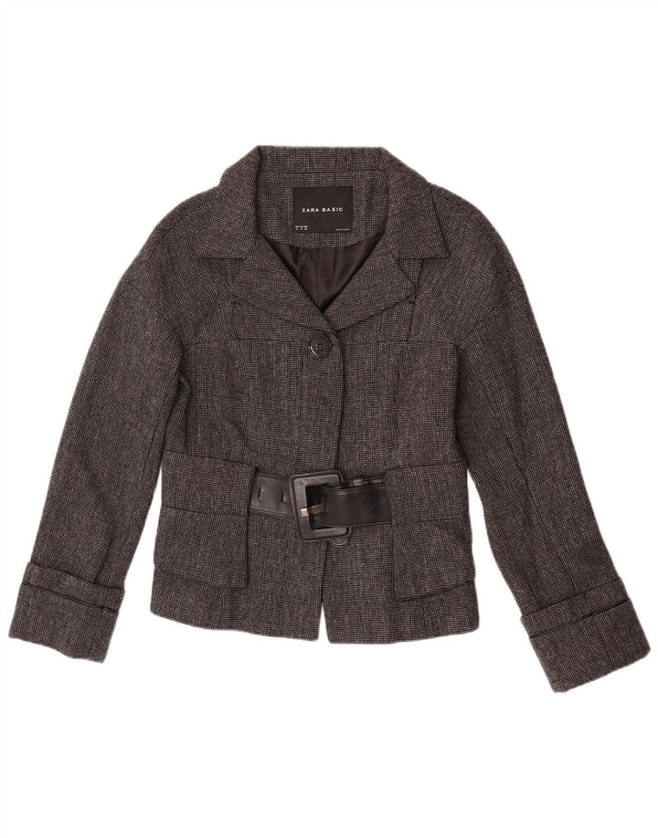 Zara Γυναικείο μπουφάν blazer UK 12 με μεσαίο γκρι ψαροκόκκαλο