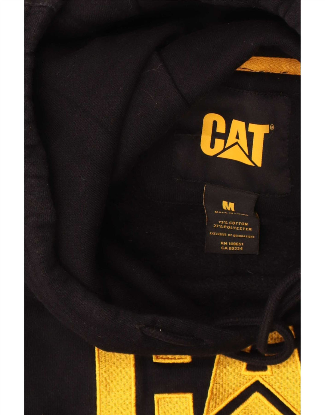 Caterpillar Ανδρικό γραφικό κουκούλα, μεσαίο μαύρο βαμβακερό