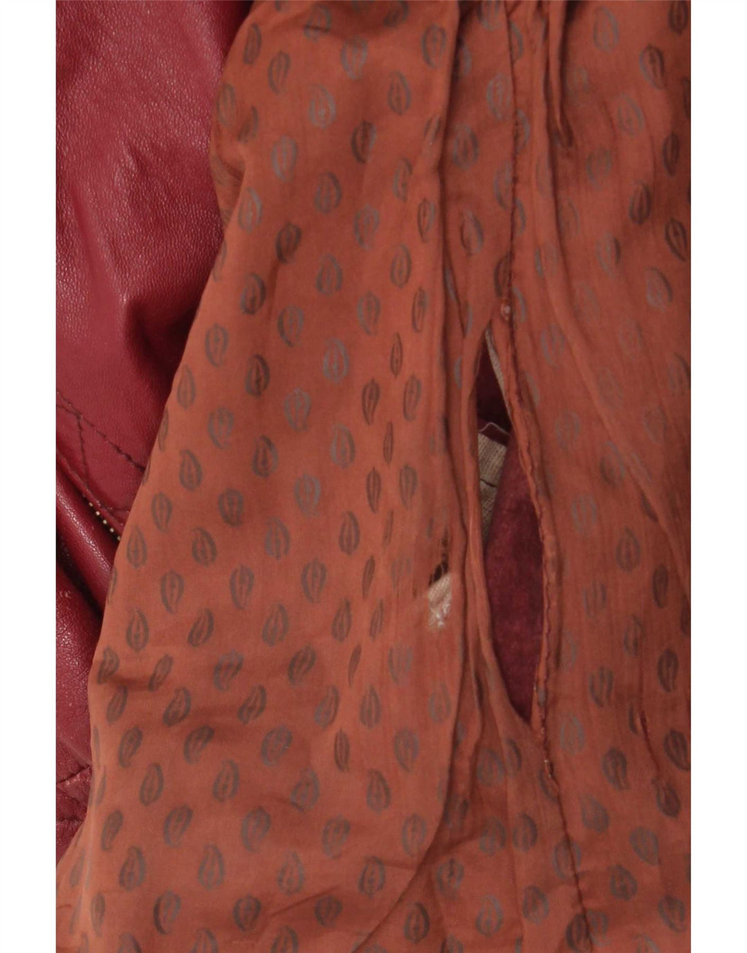 Vintage Γυναικείο Oversized Δερμάτινο Μπουφάν Biker EU 38 Medium Burgundy