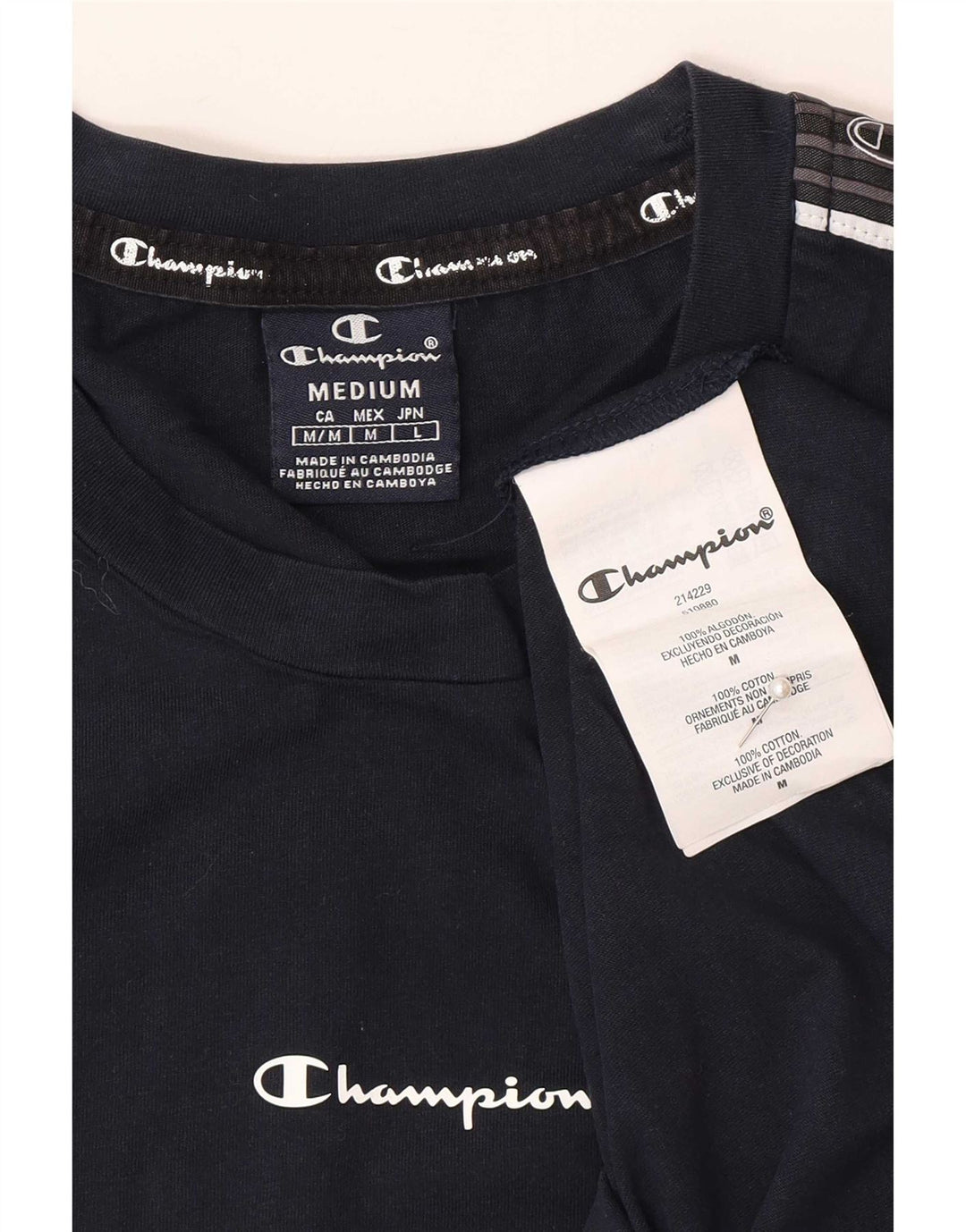 Ανδρικό γραφικό μπλουζάκι Champion Top Medium Navy Blue βαμβακερό