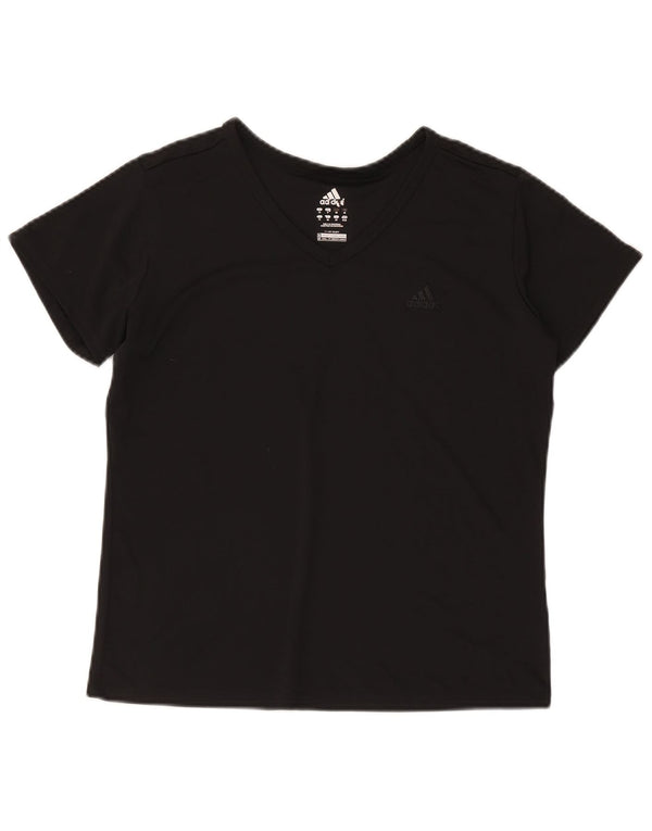 Γυναικείο T-Shirt Adidas Top UK 14 Medium Black Polyester