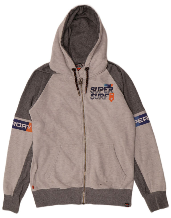 Ανδρικό πουλόβερ με κουκούλα με φερμουάρ Superdry XL Γκρι βαμβακερό