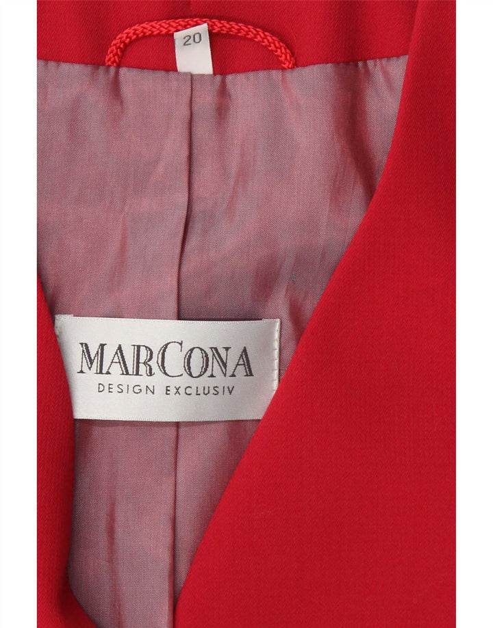 Marcona Γυναικείο σακάκι 3/4 μανίκι 4 κουμπιών UK 20 2XL κόκκινο πολυεστέρα