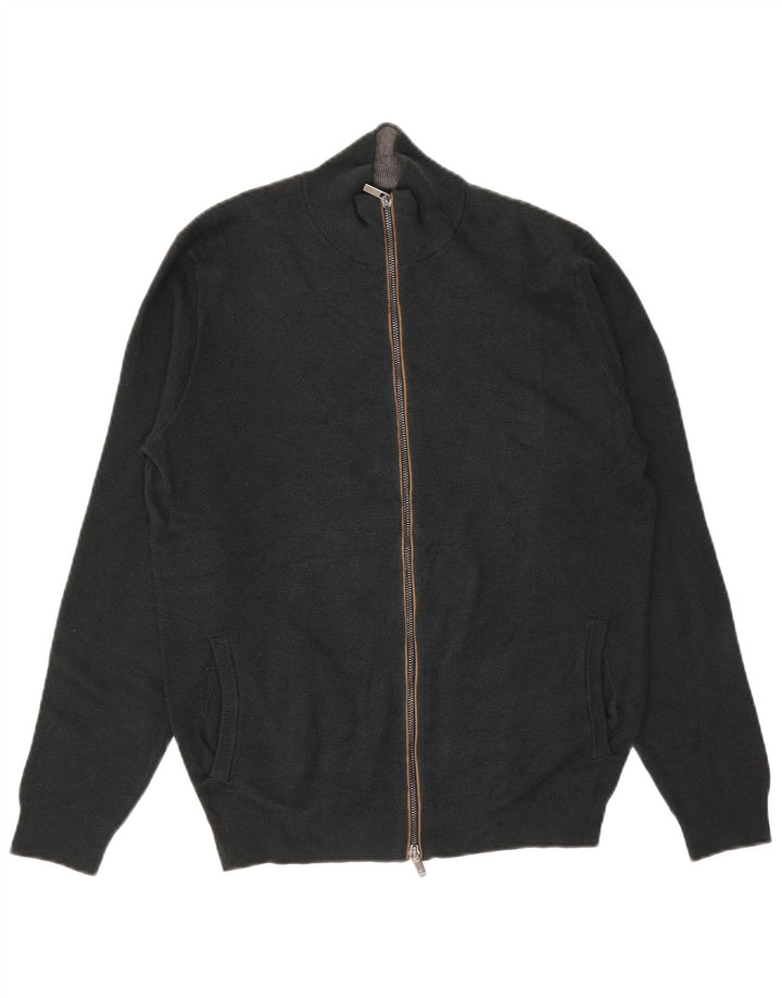 Ανδρικό πουλόβερ ζακέτα Massimo Dutti, μεσαίο πράσινο βαμβακερό