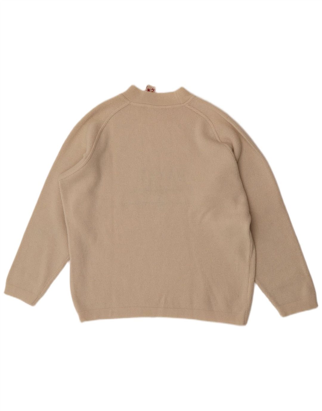 S.Moritz Ανδρικό πουλόβερ με γραφικό λαιμό χελώνα Μεγάλο Μπεζ