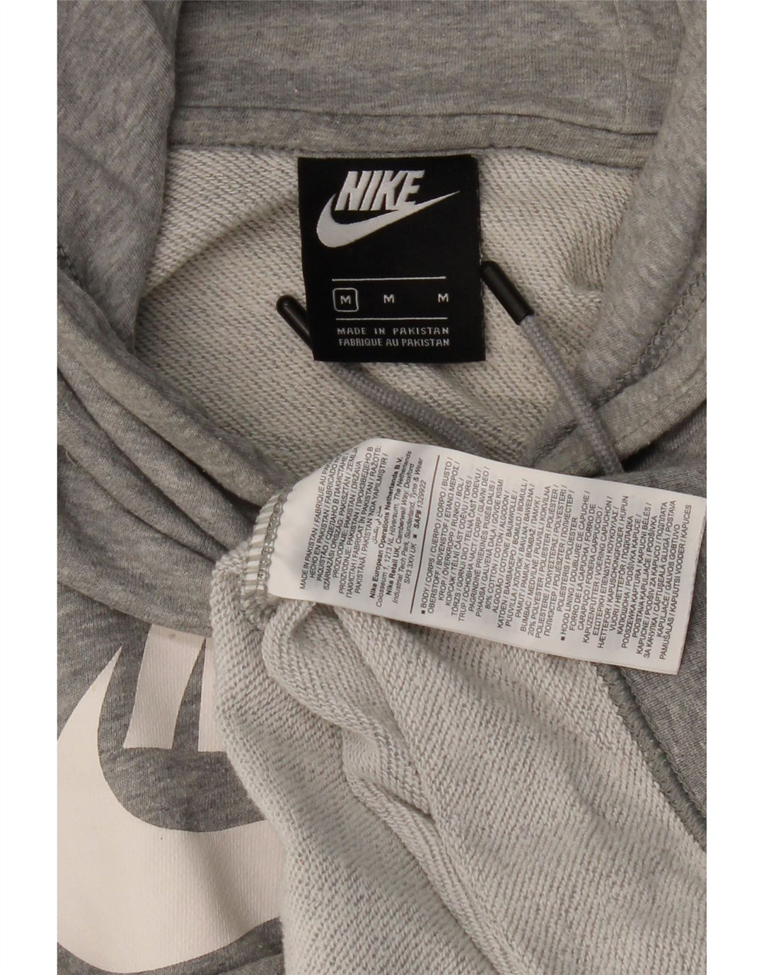 Ανδρικό γραφικό μπλουζάκι με κουκούλα NIKE Βαμβακερό μεσαίο γκρι