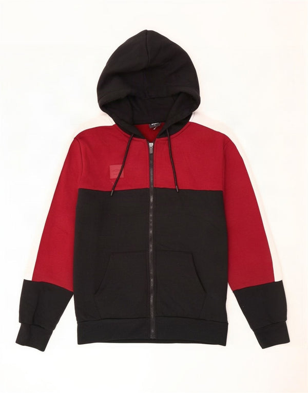 Umbro Mens Zip Hoodie Sweater XL Black Colourblock Polyester