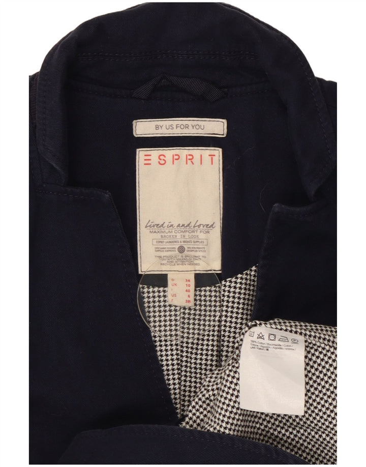 Esprit Γυναικείο μπουφάν blazer UK 10 Small Navy Blue Cotton