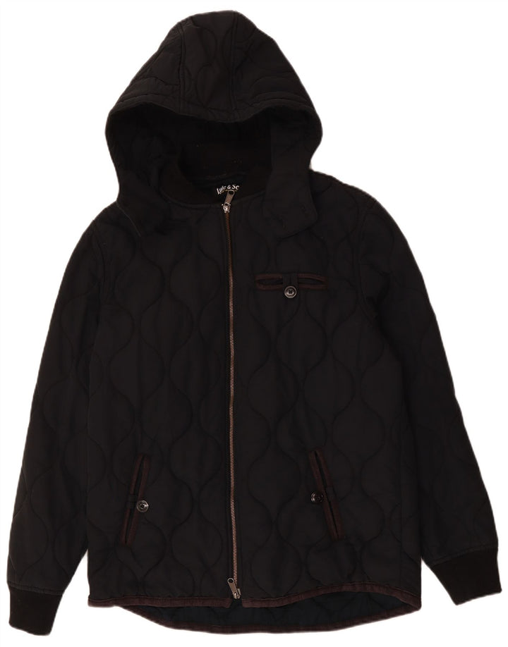 LYLE & SCOTT Ανδρικό μπουφάν με κουκούλα UK 40 μεγάλο μαύρο βαμβακερό