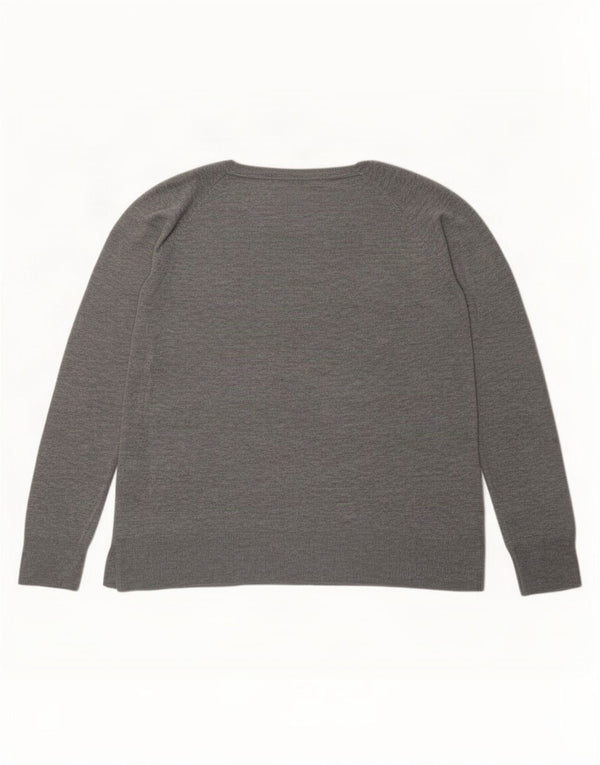 Zara Γυναικείο πουλόβερ με λαιμόκοψη UK 18 XL γκρι βισκόζη