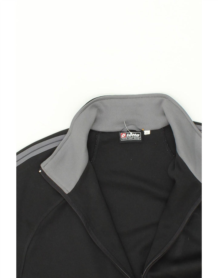 LOTTO Mens Tracksuit Top Jacket Medium Black Polyester Vintage Lotto and Second-Hand Lotto from Messina Hembry 