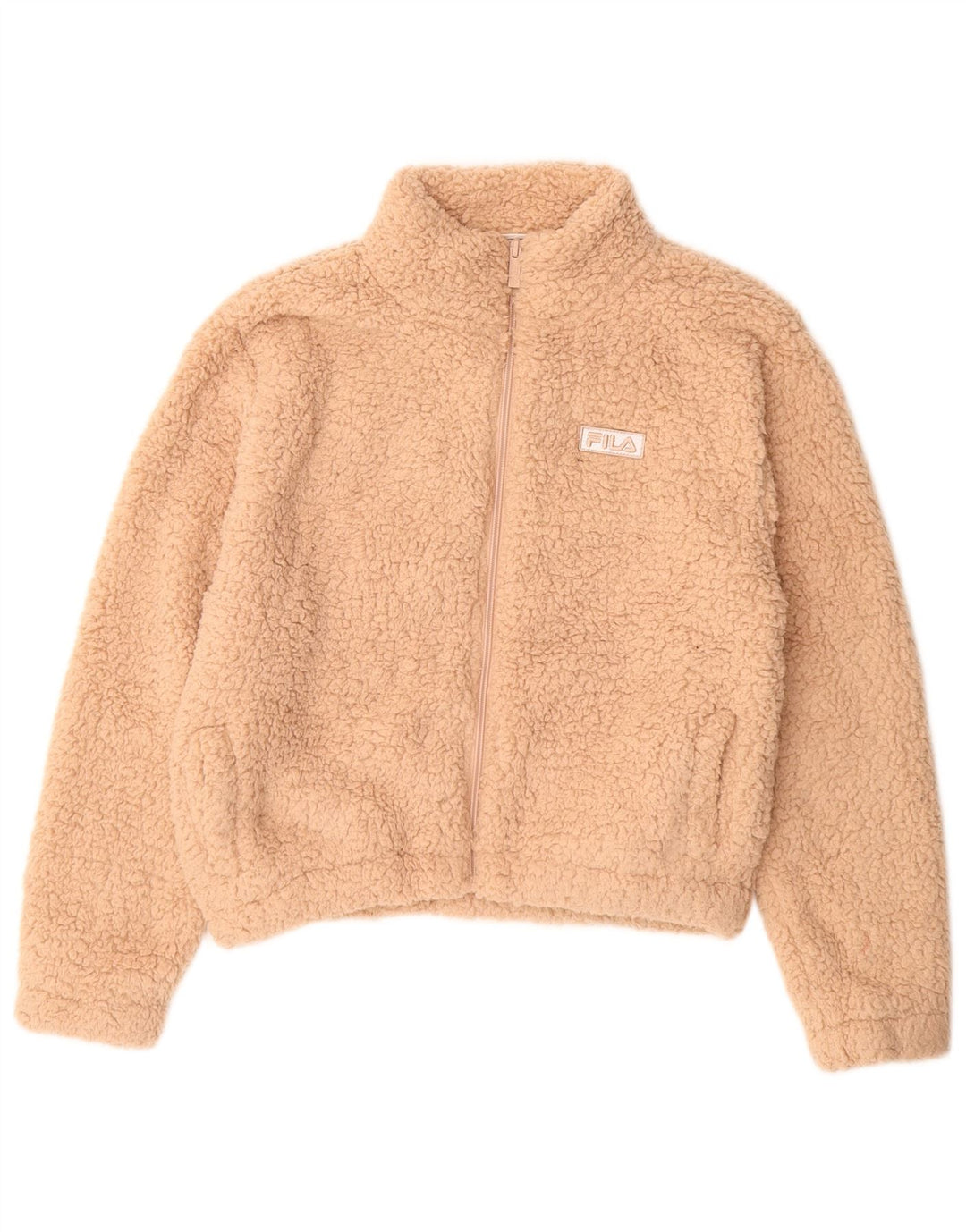 Fila Γυναικείο Fleece Jacket UK 12 Medium Beige Polyester