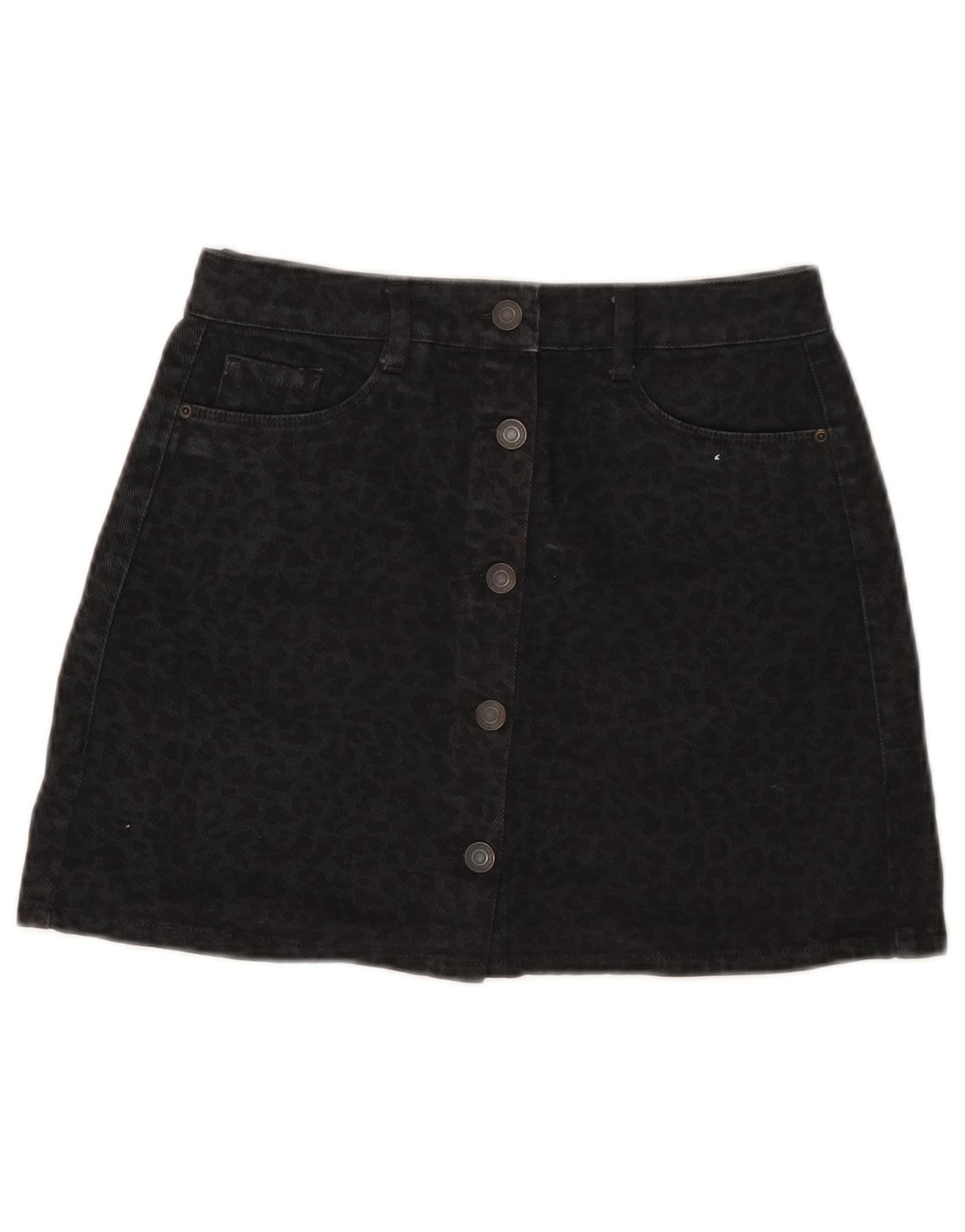 Pull & Bear Γυναικεία Τζιν Φούστα Small W26 Μαύρο Animal Print Βαμβακερό