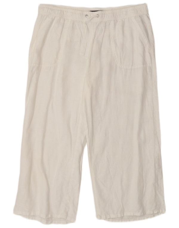 Marks & Spencer Γυναικείο Cropped Παντελόνι UK 14 Large W30 L28 White