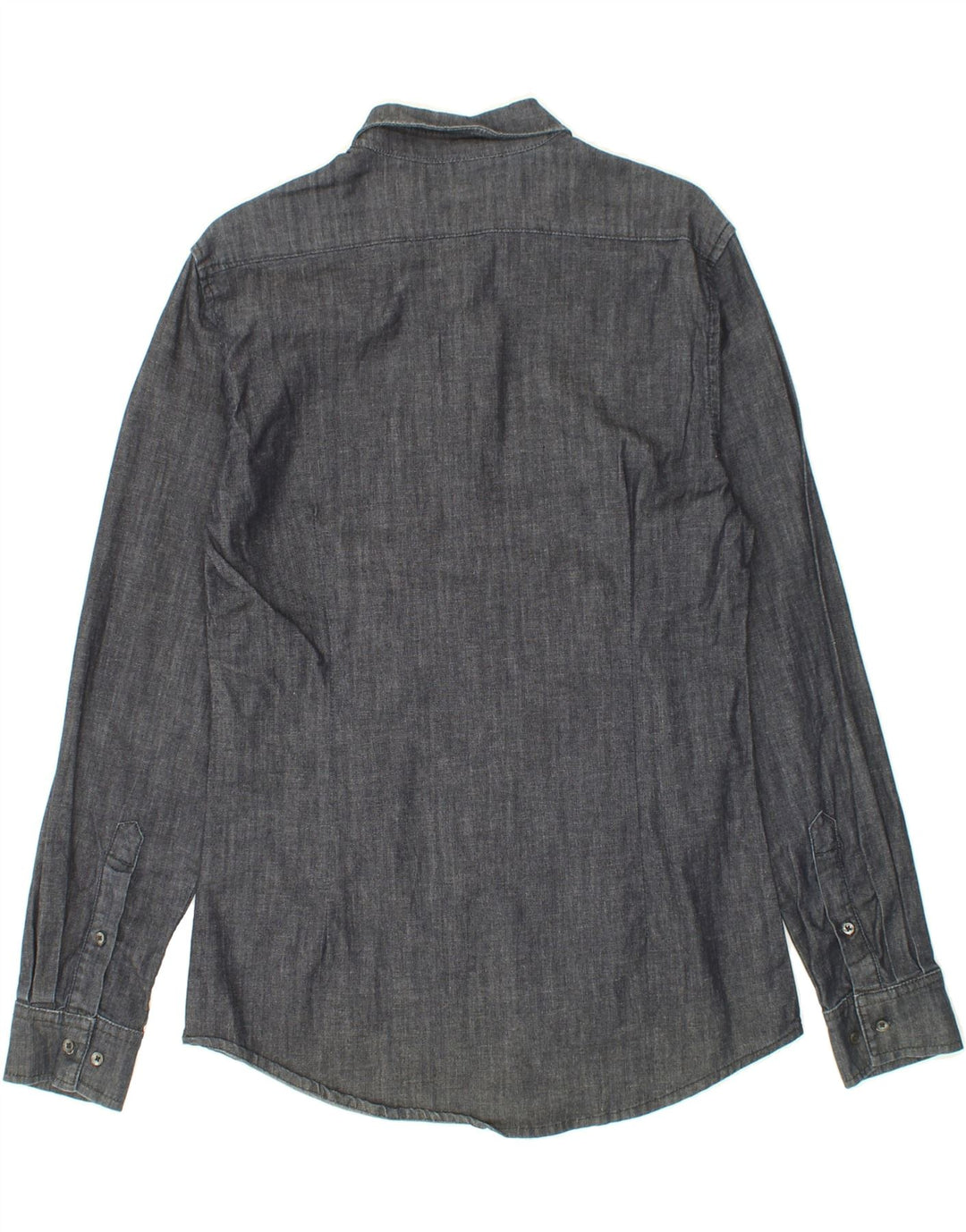 JULES Mens Extra Slim Fit Shirt Large Grey Cotton Vintage Jules and Second-Hand Jules from Messina Hembry 