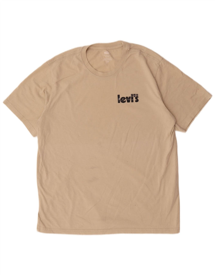 Ανδρικό μπλουζάκι Levi's Relaxed Graphic Top από μεσαίο μπεζ βαμβακερό