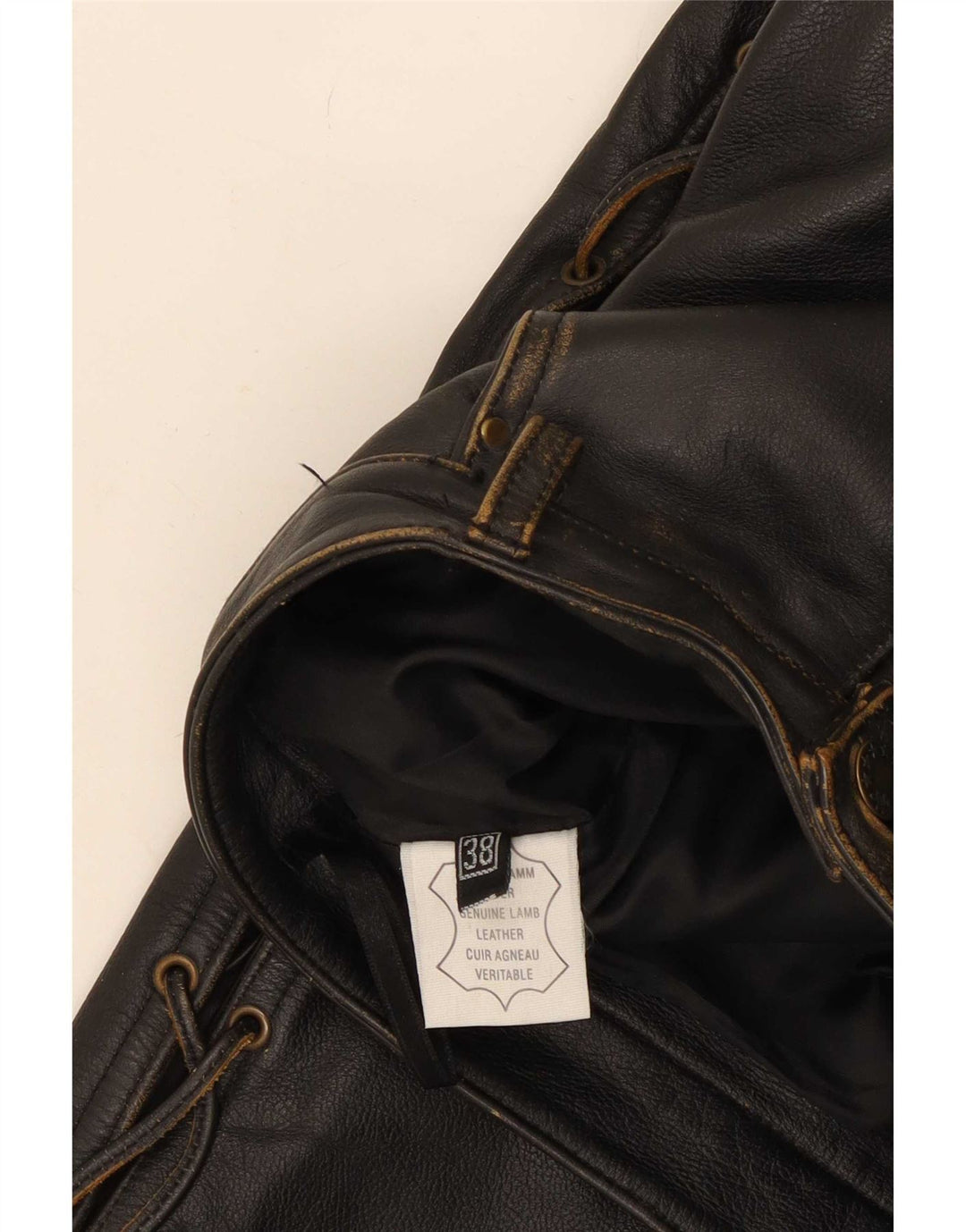 Vintage γυναικείο ίσιο δερμάτινο παντελόνι EU 38 Medium W30 L28 Μαύρο