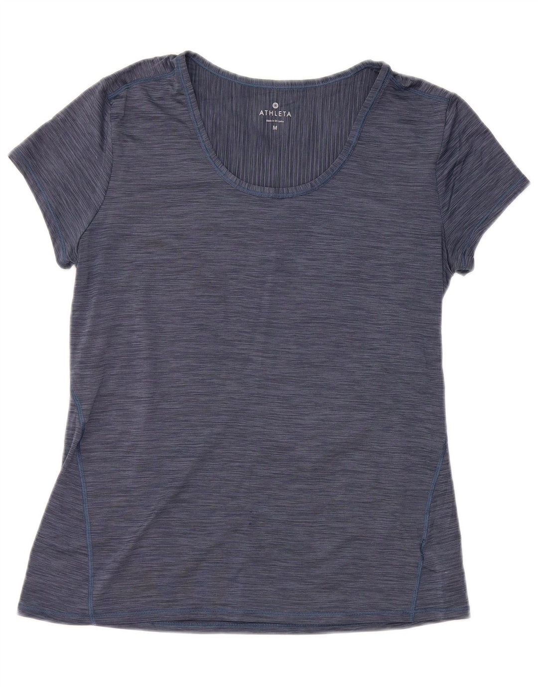 ATHLETA Γυναικείο T-Shirt Top 12 UK μεσαίου μπλε ναυτικό πολυεστέρας