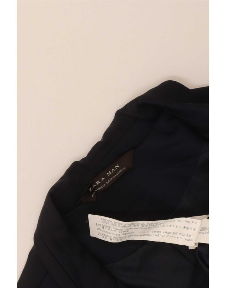 Zara Ανδρικό σακάκι μπλέιζερ με 2 κουμπιά EU 42 Large Navy Blue Polyester