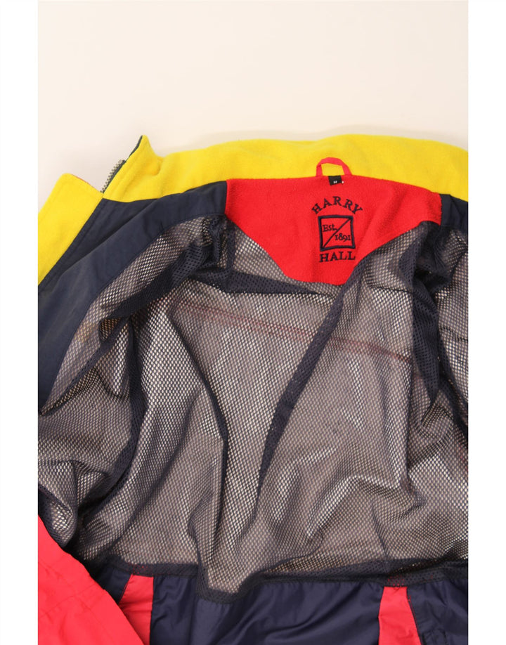 VINTAGE Mens Graphic Windbreaker Jacket UK 38 Medium Red Colourblock Nylon Vintage Vintage and Second-Hand Vintage from Messina Hembry 