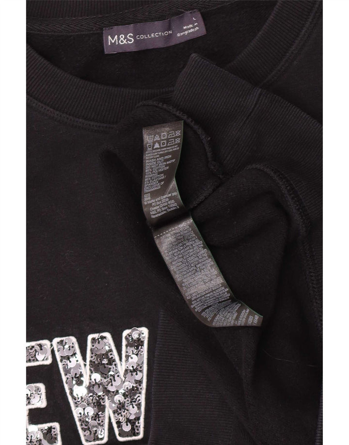 Marks & Spencer Γυναικεία γραφική φούτερ Jumper UK 16 Large Black
