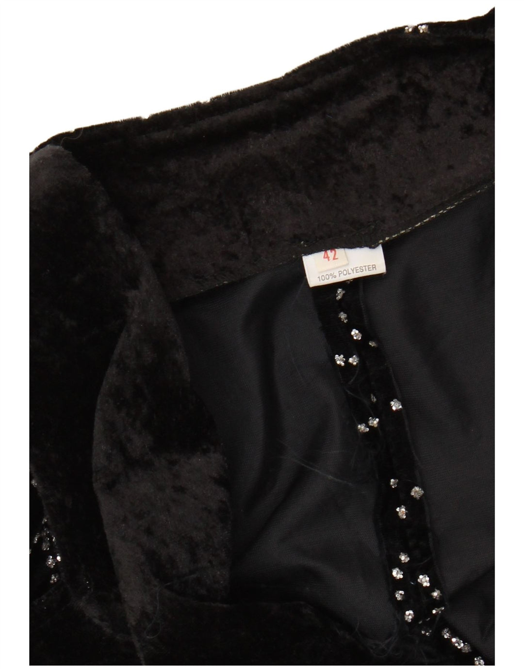 VINTAGE Γυναικείο Abstract Pattern Φρακ Μπουφάν Blazer IT 42 Μεσαίο Μαύρο